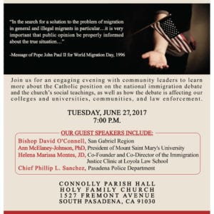 Immigration Panel, Tuesday, June 27, Featuring Bishop Dave O’Connell